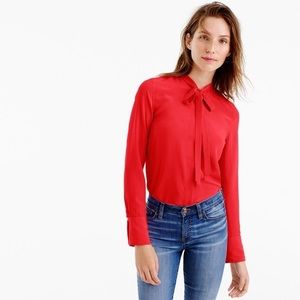 J.Crew Red Tie Blouse